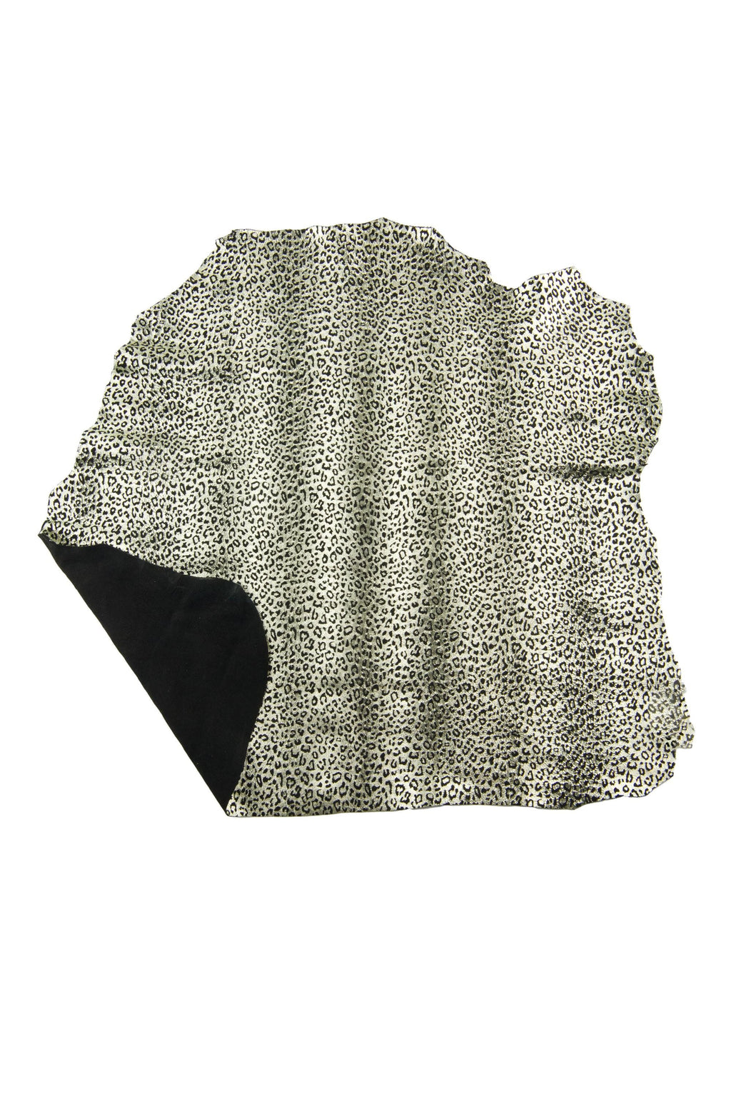 LEOPARD printed leather skin, black lambskin - light gold METALLIC animal texture, soft bright sheepskin B18878-MT(st) La Garzarara