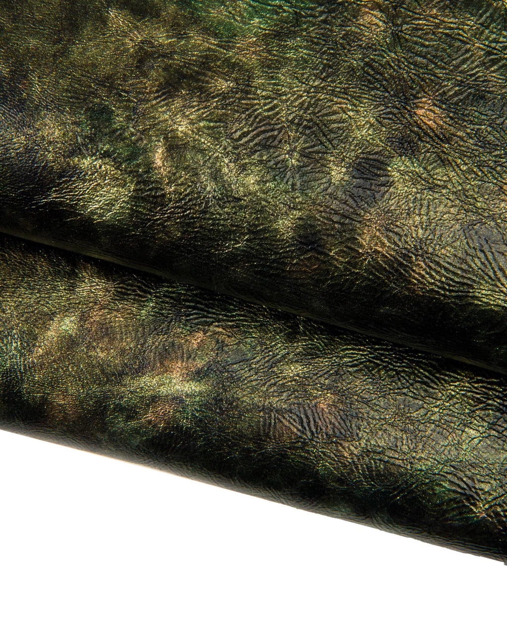 VINTAGE green, bronze, black, shiny goat leather with GLITTER, shades effect, soft leather for diy B18221-VT La Garzarara