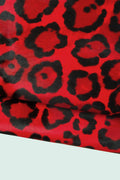 Red LEOPARD HAIR ON leather hide, red black cheetah print on hairy cowhide, elegant pony leather for crafting B18641-cv La Garzarara
