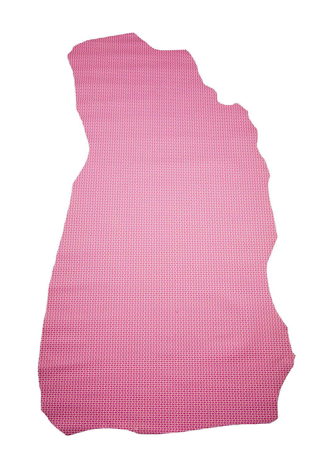 Pink magenta DIAMOND printed leather hide, geometrical SQUARE pattern on cowhide, matt calfskin 1.0 - 1.2 mm B18860-ST La Garzarara