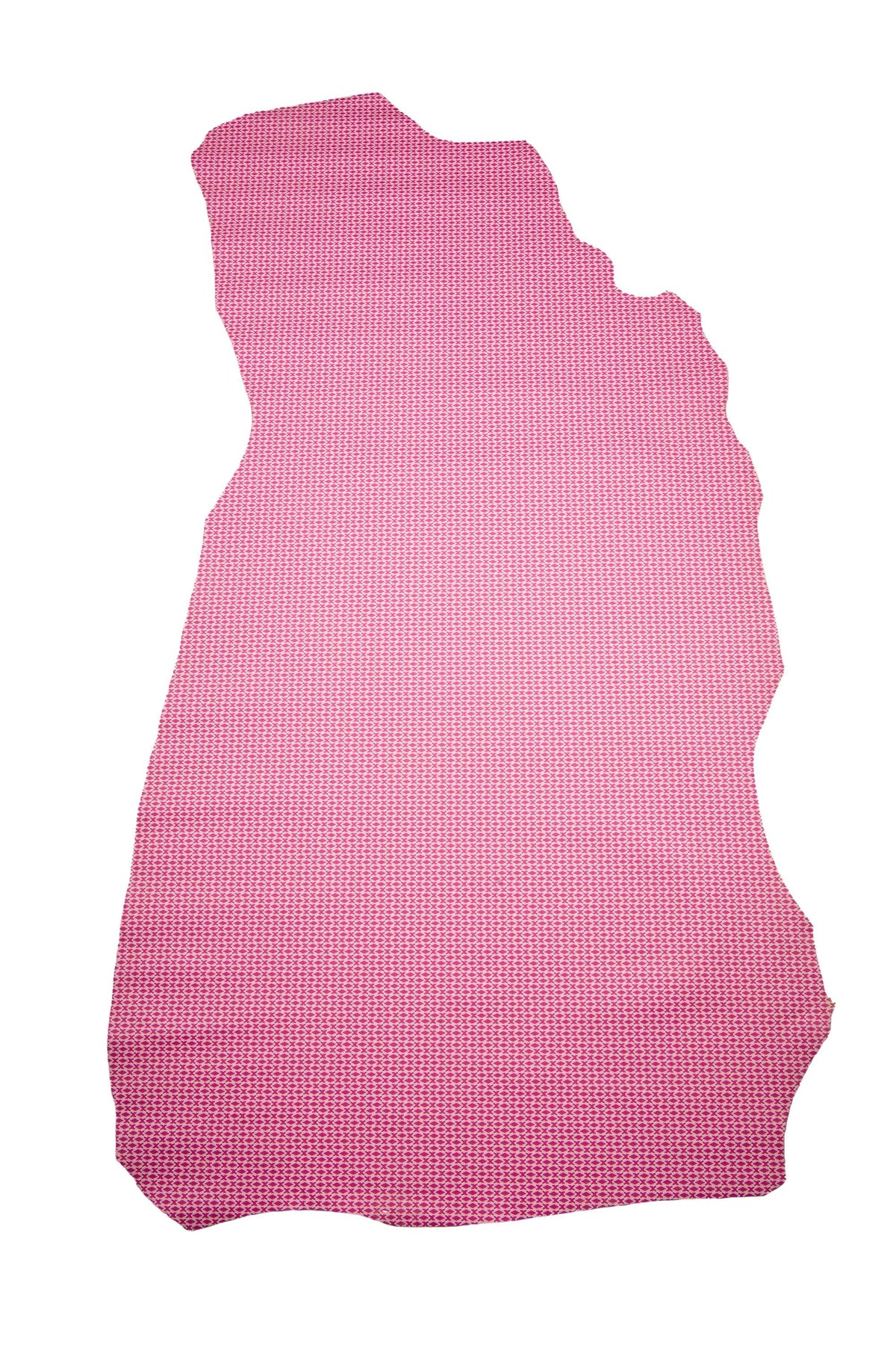 Pink magenta DIAMOND printed leather hide, geometrical SQUARE pattern on cowhide, matt calfskin 1.0 - 1.2 mm B18860-ST La Garzarara