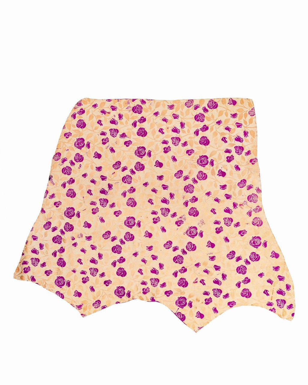 FLORAL printed leather, suede split calfskin with FLOCK flower and copper-colored leaves, soft hides B18983-MT(st) La Garzarara