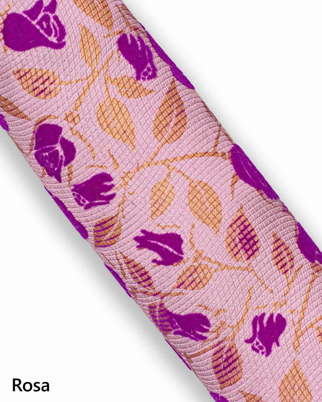 FLORAL printed leather, suede split calfskin with FLOCK flower and copper-colored leaves, soft hides B18983-MT(st) La Garzarara