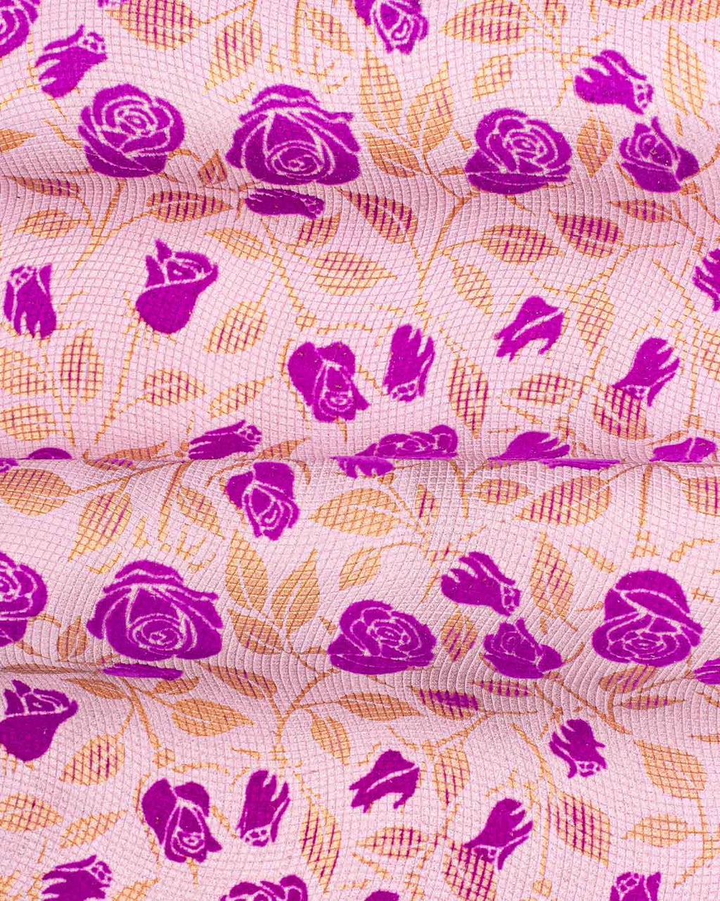 FLORAL printed leather, suede split calfskin with FLOCK flower and copper-colored leaves, soft hides B18983-MT(st) La Garzarara