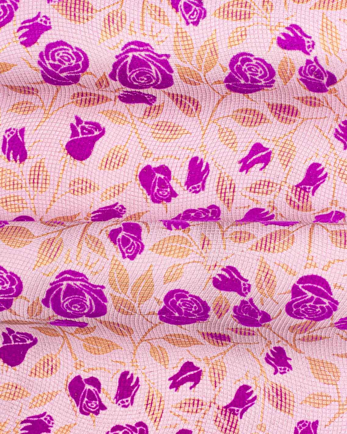 FLORAL printed leather, suede split calfskin with FLOCK flower and copper-colored leaves, soft hides B18983-MT(st) La Garzarara