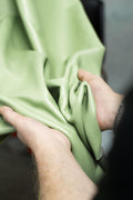 Pebbled Pastel Green leather hide, Natural grained cowhide skin for upholstery, chairs, sofas and structured bags 1.2 - 1.4 mm