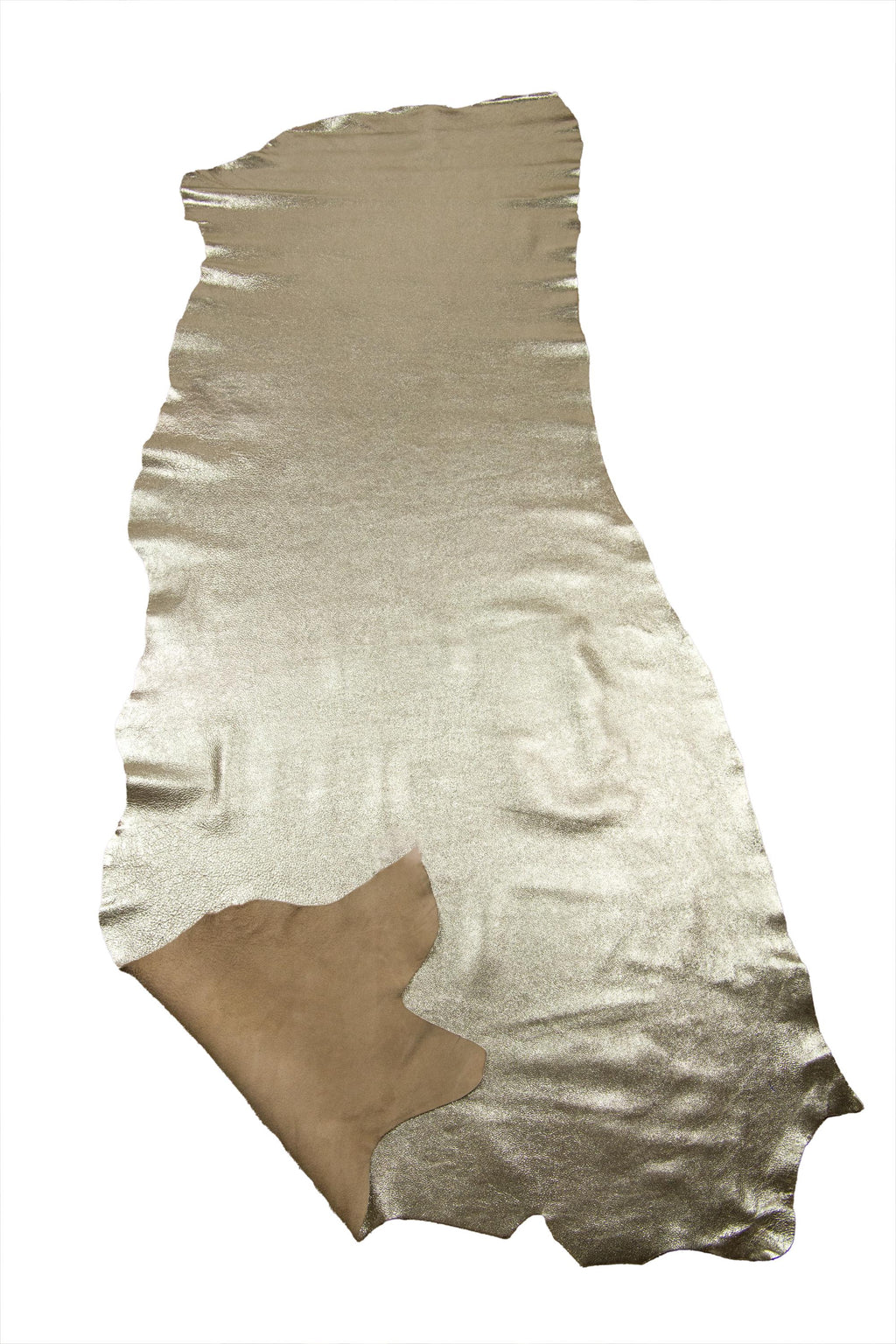 Silver METALLIC leather hide, CRACKLED soft cowhide, bright thick calfskin 1.5 - 1.7 mm B18805-MT La Garzarara