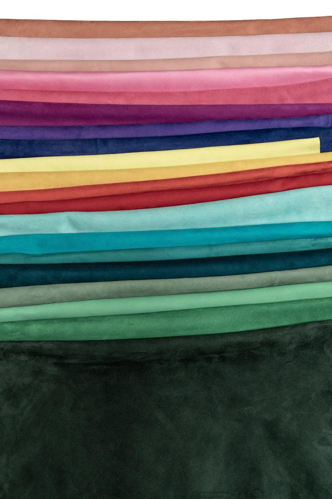 SUEDE leather assorted colors, soft velvety leather skin, suede hide solid bright colors choice leather for DIY projects B19137-TU