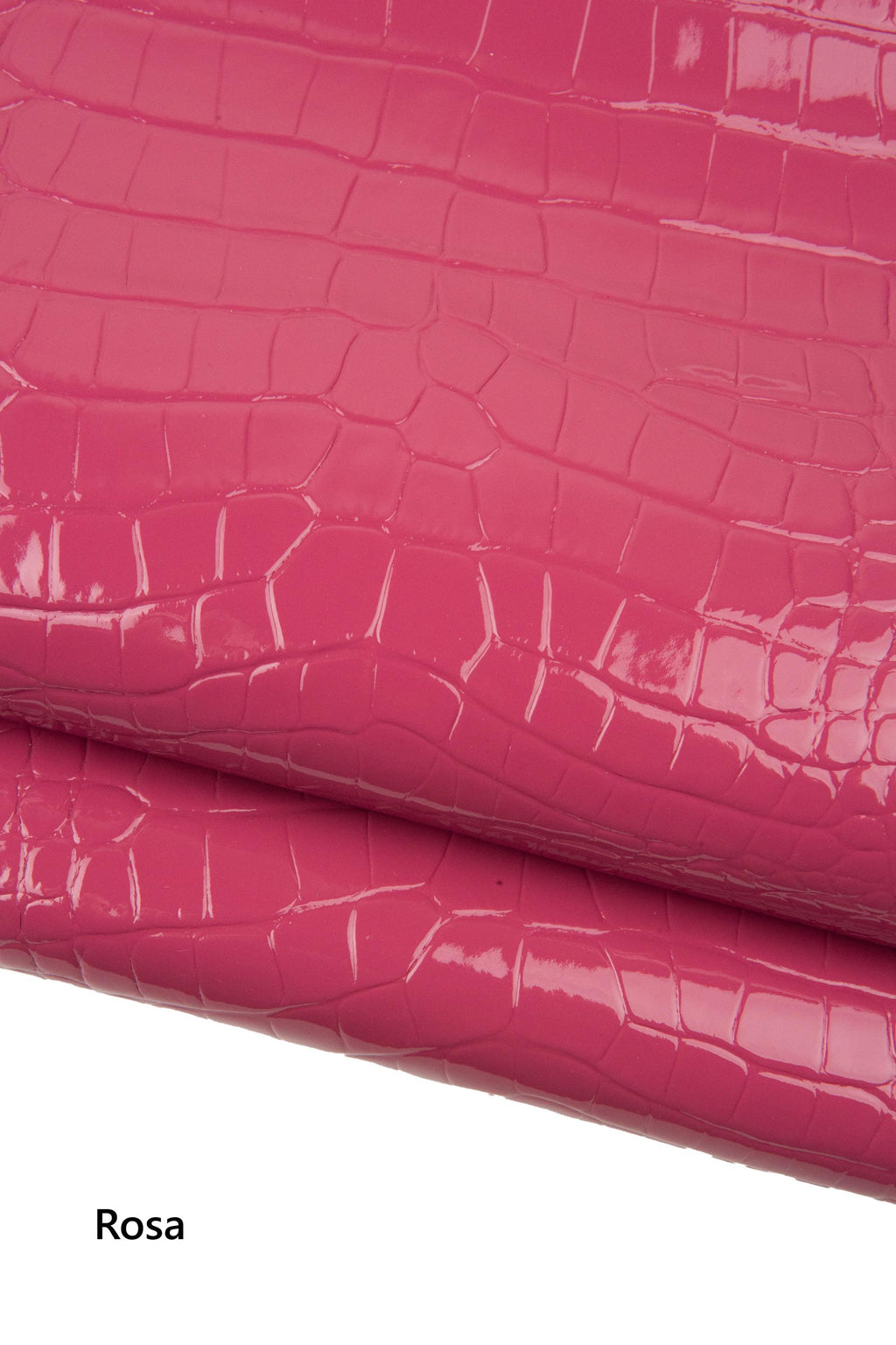 High Gloss Crocodile, patent croc Leather, ShinyAlligator Leather Hide for Designers B18670-ST La Garzarara