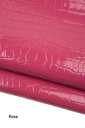 High Gloss Crocodile, patent croc Leather, ShinyAlligator Leather Hide for Designers B18670-ST La Garzarara
