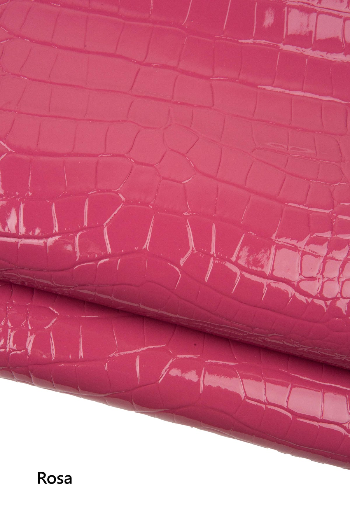 High Gloss Crocodile, patent croc Leather, ShinyAlligator Leather Hide for Designers B18670-ST La Garzarara