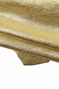Champagne Gold Metallic Leather Hide, Smooth Foil Genuine Leather, Luxury Gold Leather for Bags, Shoes, Crafts B15107-MT La Garzarara