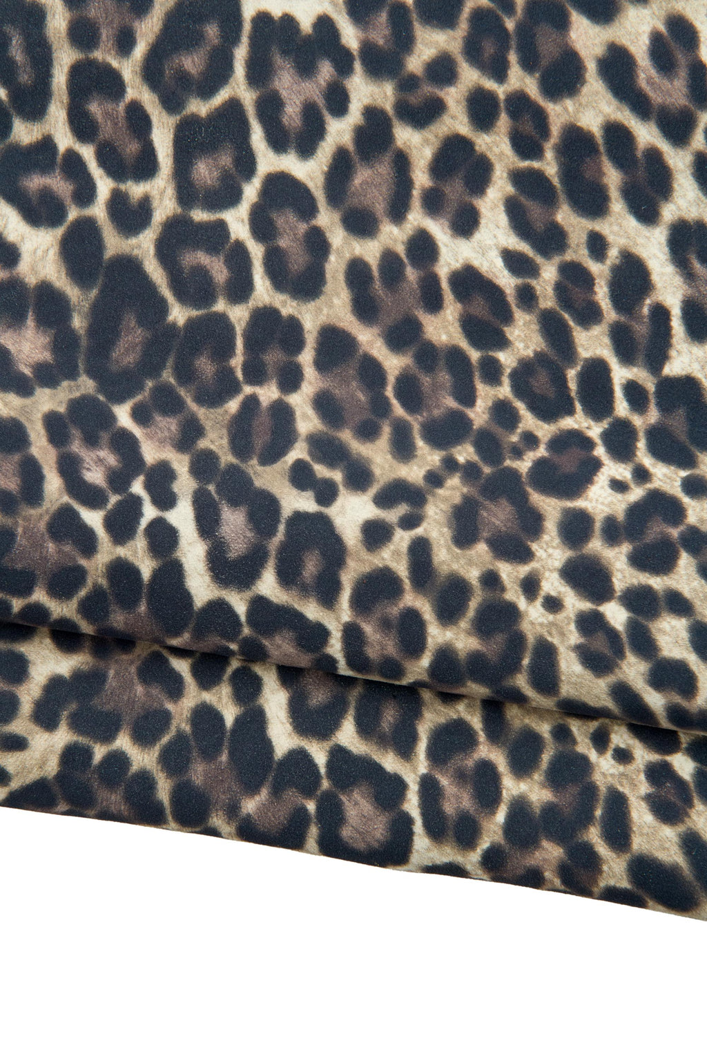 LEOPARD textured leather skin, animal printed SUEDE goatskin, beige - black - brown cheetah pattern on soft matt hide B18942-ST La Garzarara