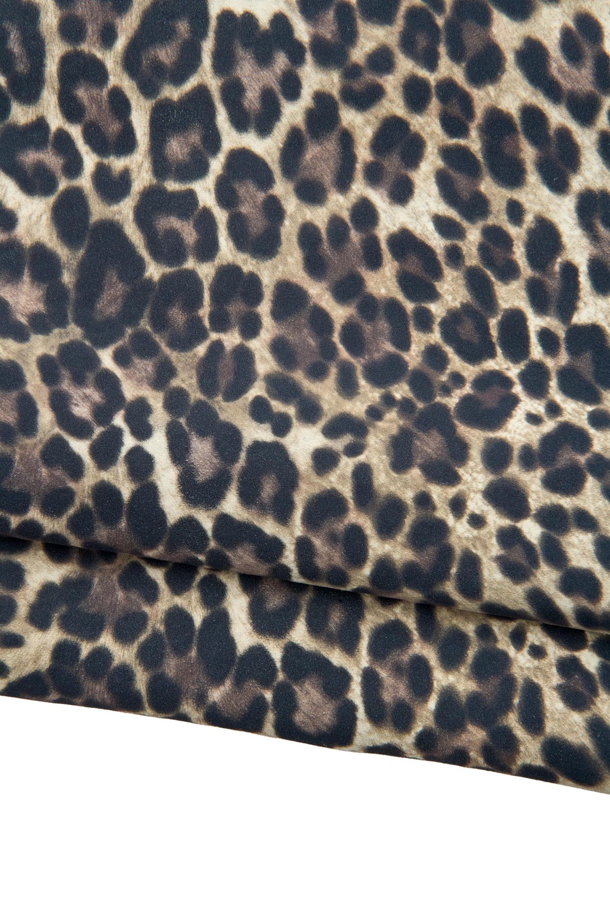 LEOPARD textured leather skin, animal printed SUEDE goatskin, beige - black - brown cheetah pattern on soft matt hide B18942-ST La Garzarara