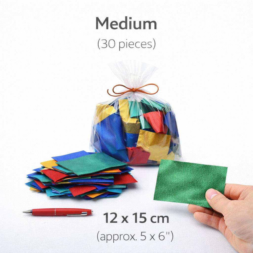 Colorful Leather Scraps, Metallic Italian Leather Pieces, Random Assortment, Choose Size, Bright Offcuts foiled Leather