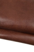 Red brown textured leather hide, GLOSSY thick cowhide, soft vintage calfskin 1.4 - 1.6 mm for crafters B18556-TU La Garzarara