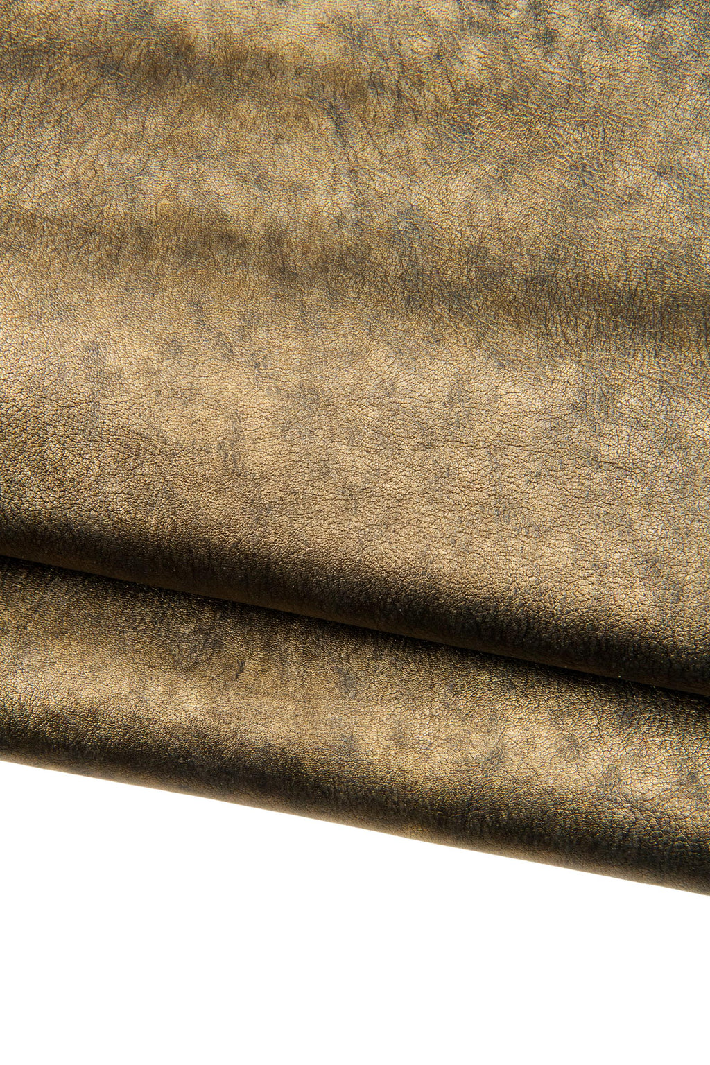 Aged Bronze Leather Hide, Vintage Metallic Leather Skin, Distressed Foil Finish for Bags Shoes UpholsteryB18750-MT La Garzarara