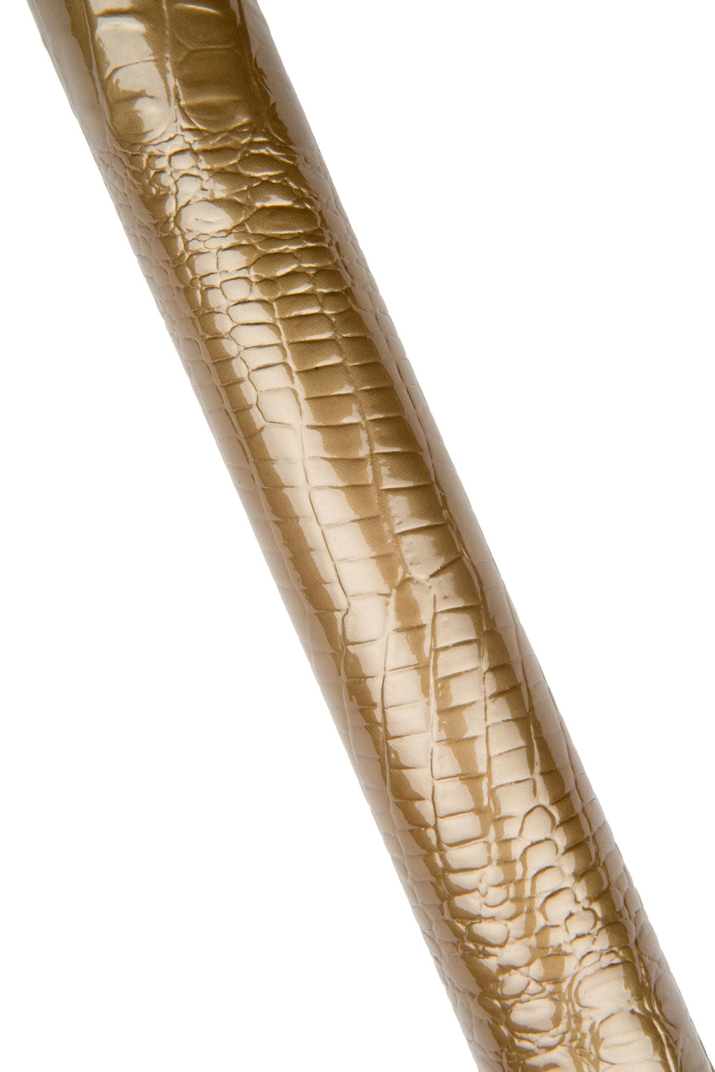 Beige PEARLIZED patent leather hide, CROCODILE embossed calfskin, glossy cowhide for crafters, standard temper B18676-ST
