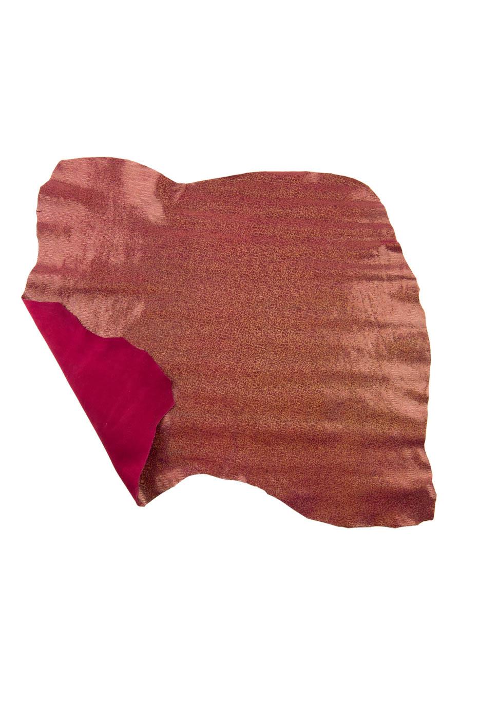 Iridescent Metallic leather micro dot print and GLITTERED effect black cherry red textured, soft skin diy projects B18954-MT La Garzarara