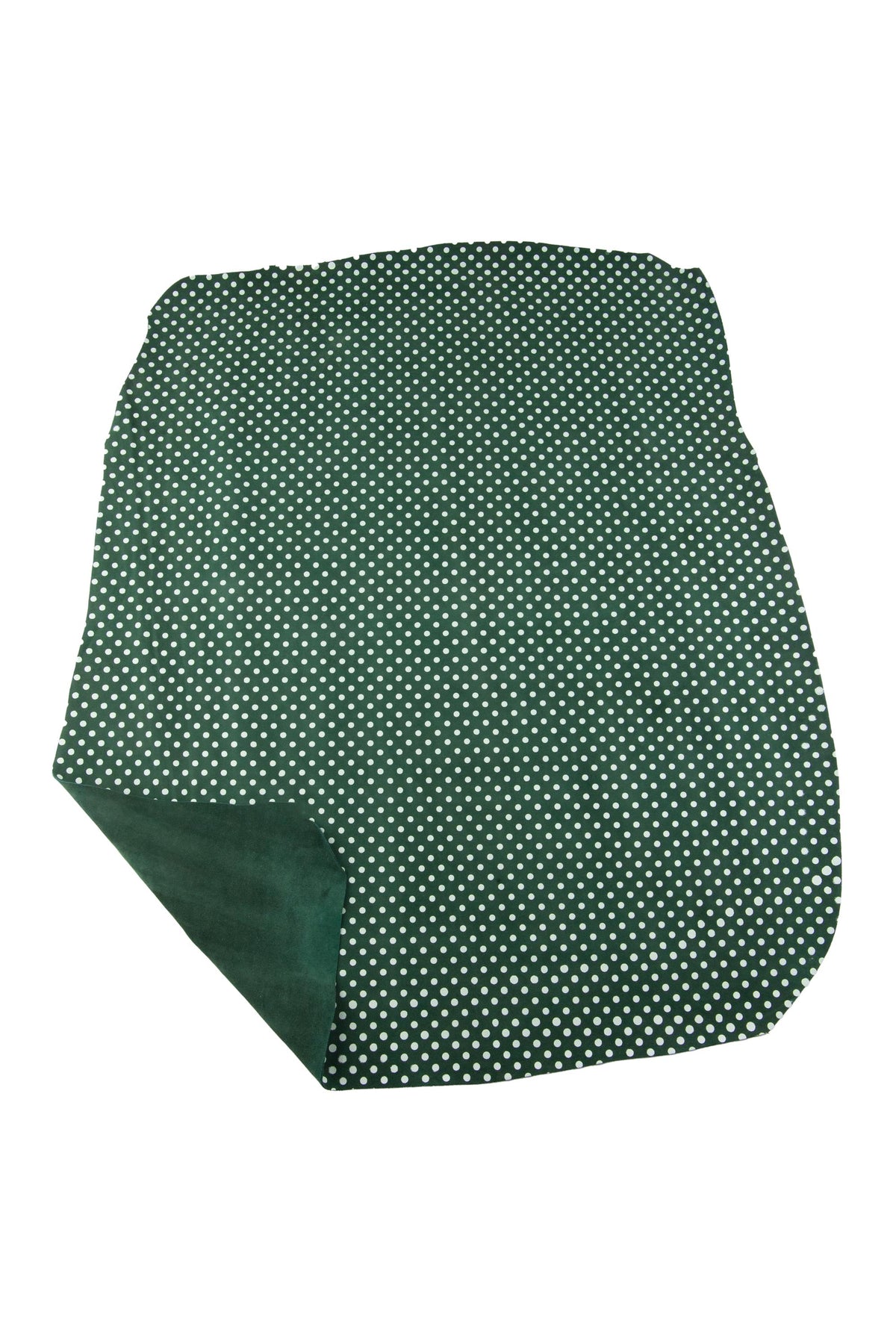 Green - white POLKA DOTS printed leather hide, textured suede cowhide, soft calfskin for hobbyists B18886-ST La Garzarara