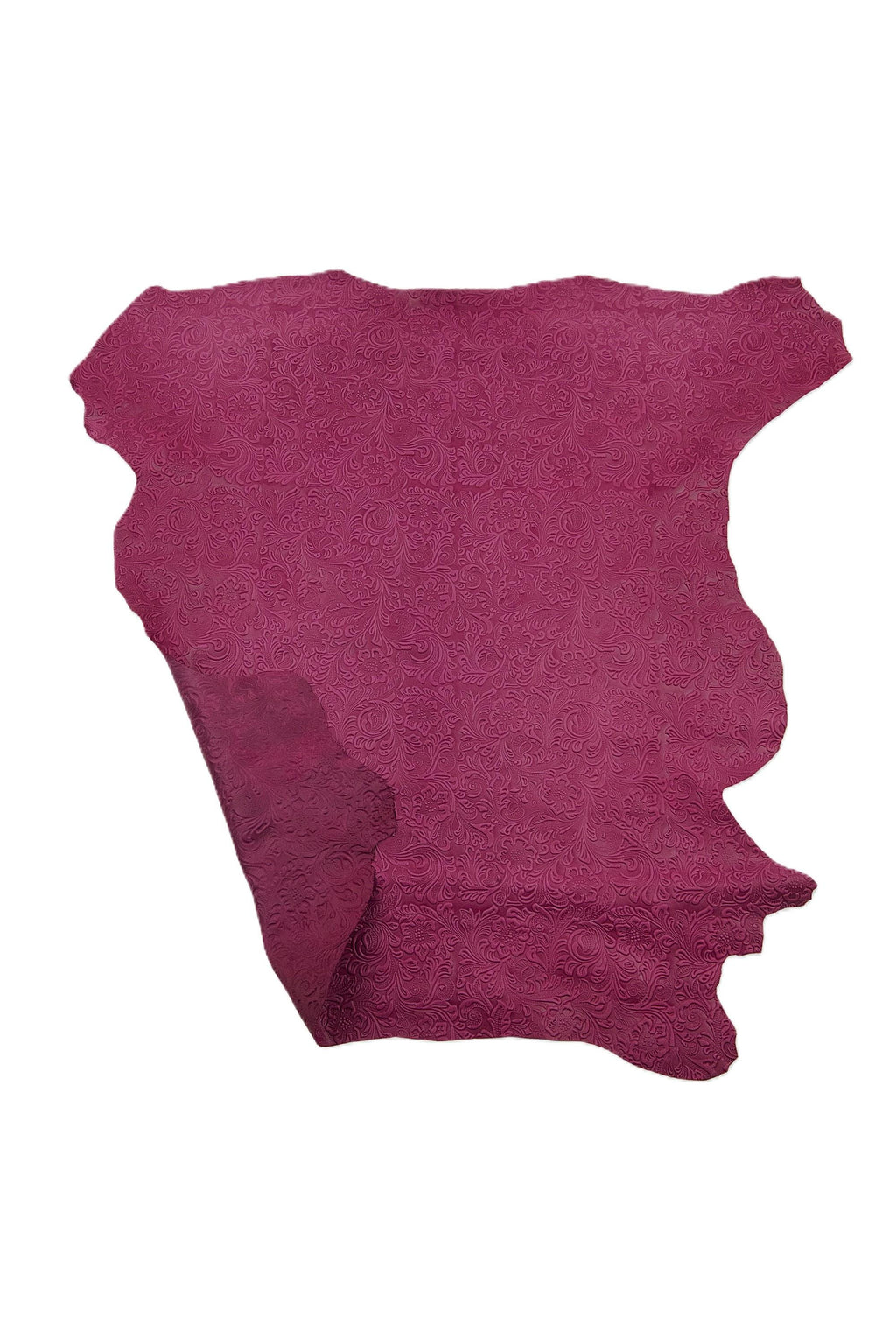 Purple CHARRO printed leather hide, floral embossed calfskin, soft cowhide for DIY creations B18963-ST La Garzarara