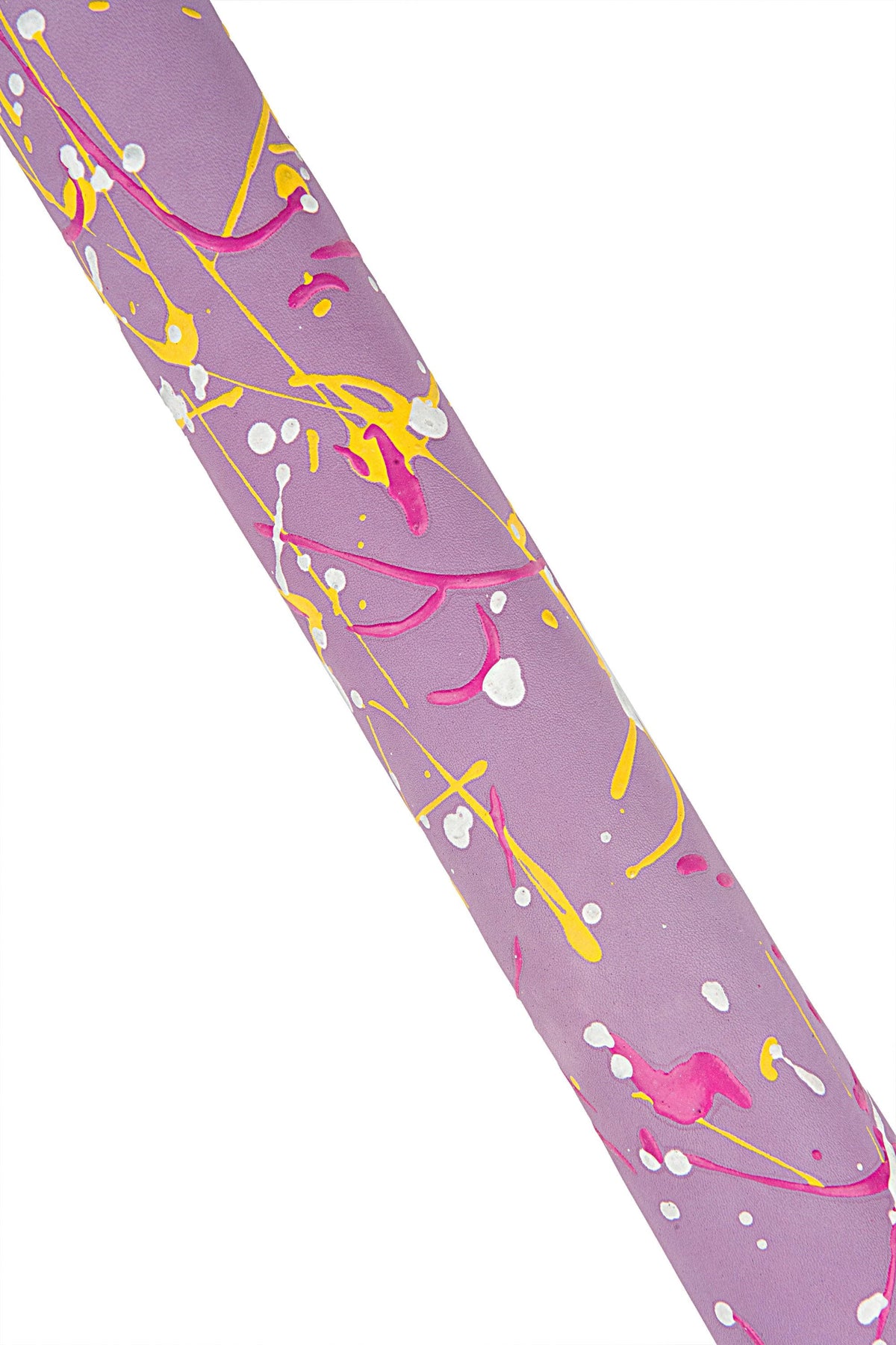 Lilac purple leather skin- yellow, fuchsia, white SPLASH print - hand PAINTED goatskin for hobbyists B18966-DM La Garzarara