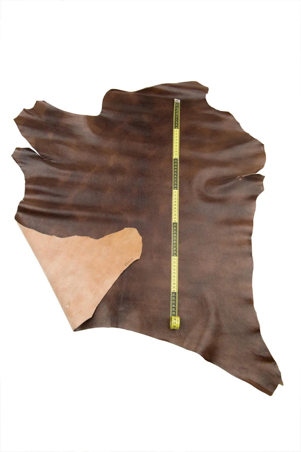 Hazelnut vintage leather skin, soft grainy goatskin, distressed hide for hobbyists B18699-VT La Garzarara