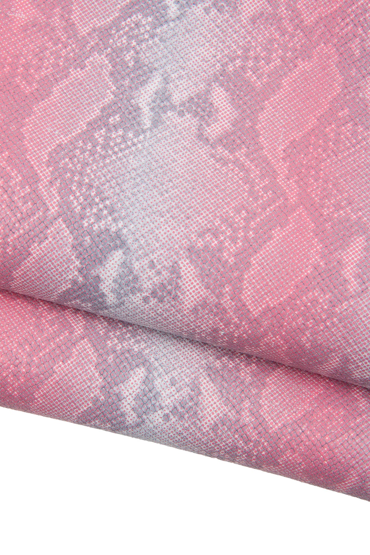 Pink grey PYTHON printed leather hide, SNAKE textured cowhide, reptile pattern on soft calfskin B18903-ST La Gararara