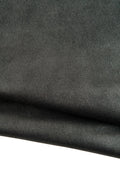 Charcoal METALLIC leather skin, dark grey soft goatskin, BRIGHT suede hide for hobbyists B18814-MT La Garzarara