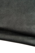 Charcoal METALLIC leather skin, dark grey soft goatskin, BRIGHT suede hide for hobbyists B18814-MT La Garzarara