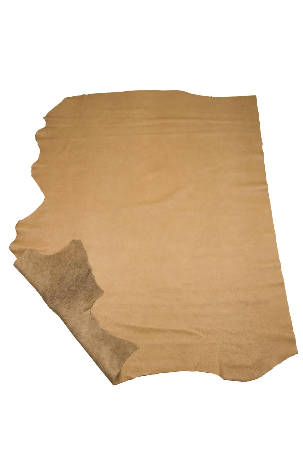 Beige GENUINE leather hide, soft MILLED cowhide, natural grainy calfskin, 1.6 - 1.8 mm for crafters B18788-TU La Garzarara