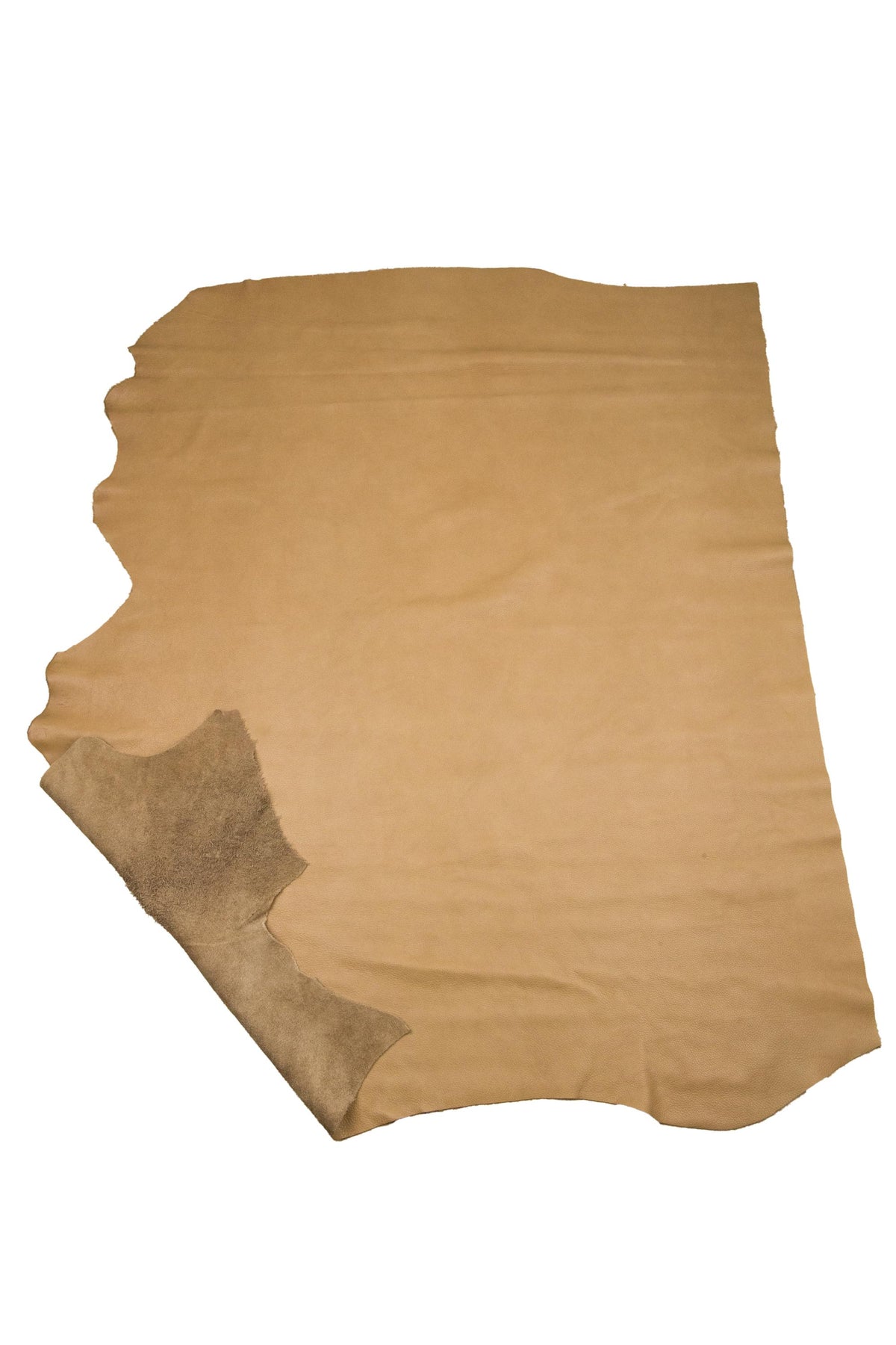Beige GENUINE leather hide, soft MILLED cowhide, natural grainy calfskin, 1.6 - 1.8 mm for crafters B18788-TU La Garzarara