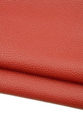 Brick red DEER printed leather hide, pebble GRAIN embossed calfskin, soft semi glossy genuine italian thick cowhide B18758-TU La Garzarara