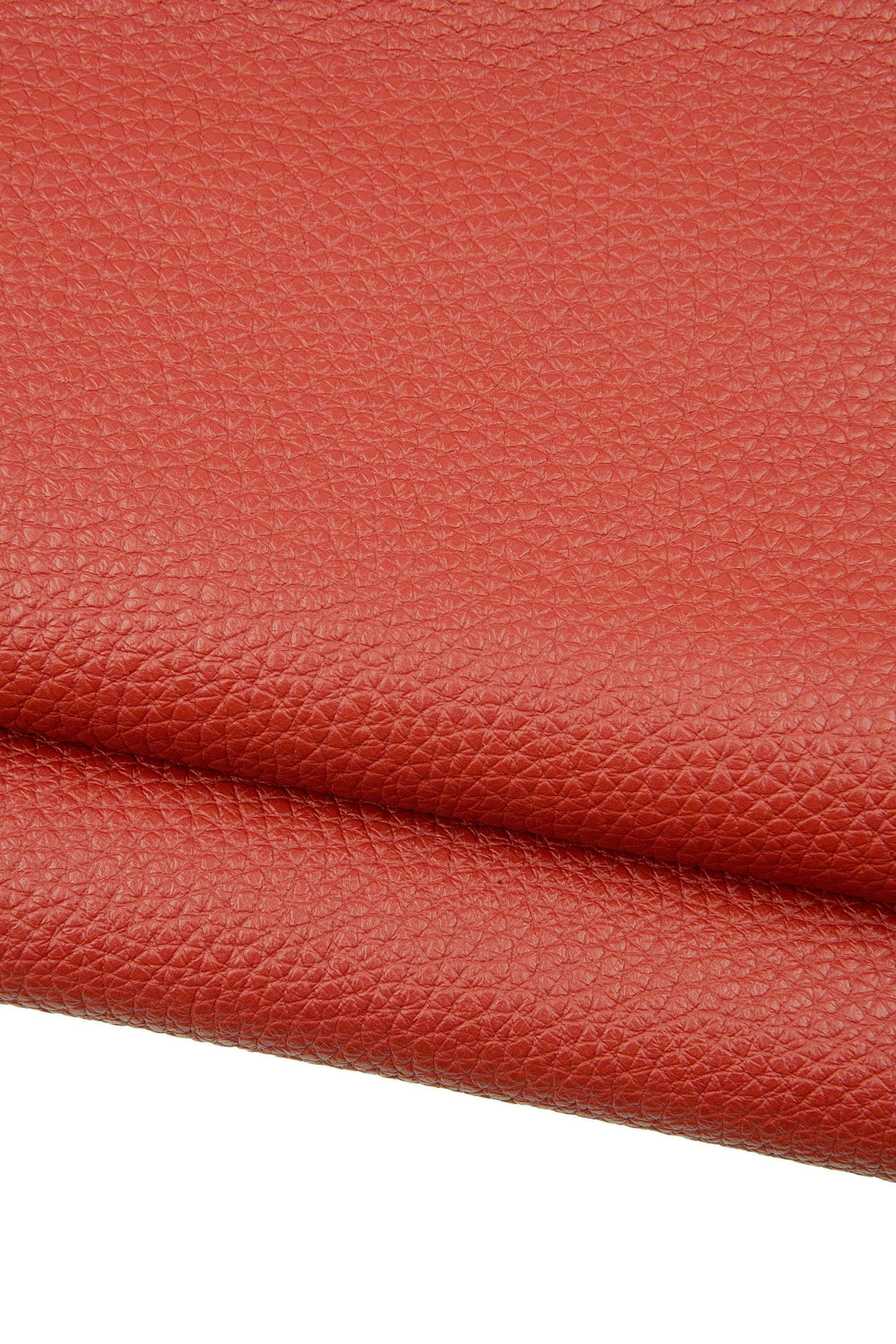 Brick red DEER printed leather hide, pebble GRAIN embossed calfskin, soft semi glossy genuine italian thick cowhide B18758-TU La Garzarara
