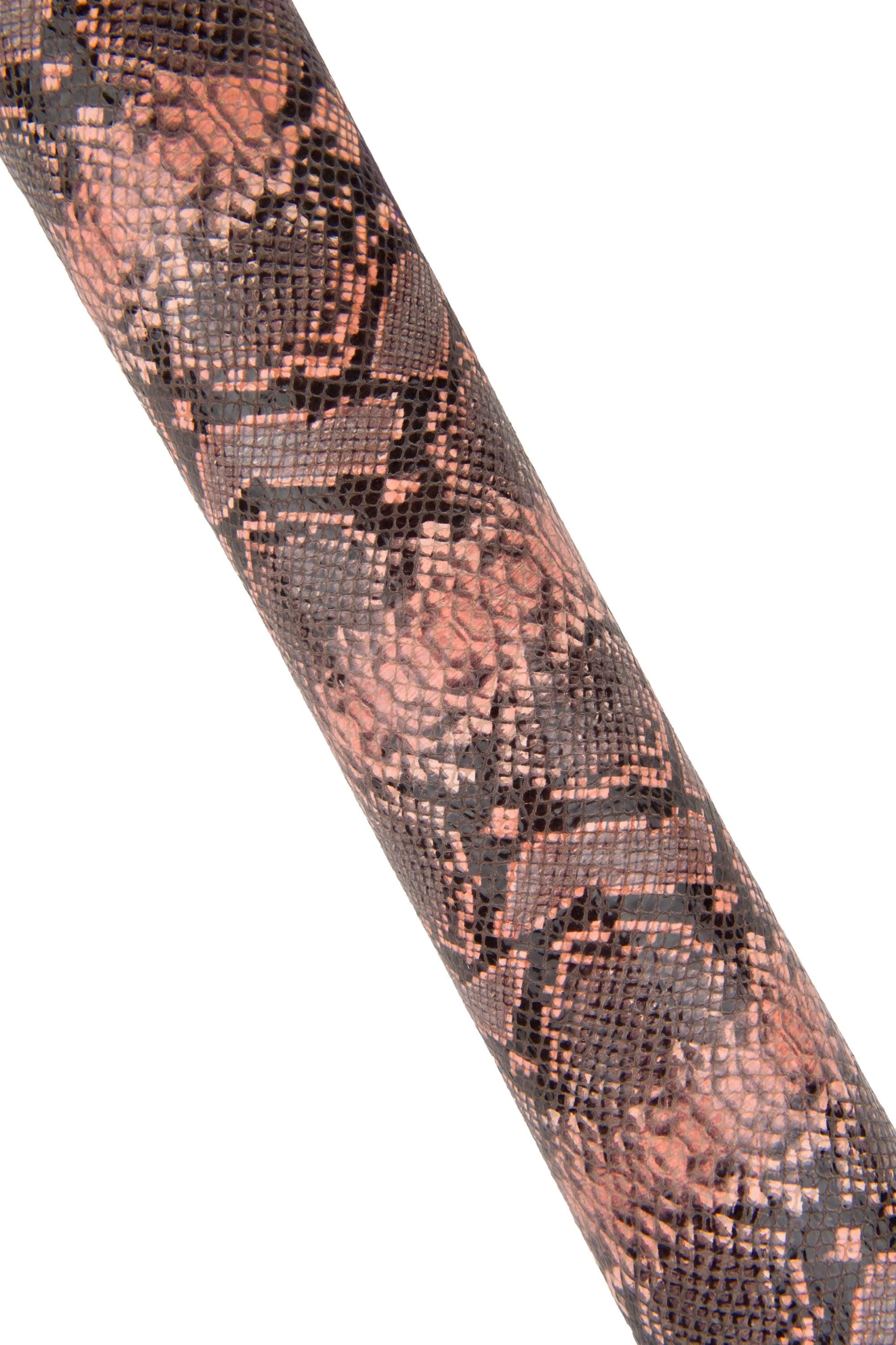 Pink - grey PYTHON printed leather hide, reptile - SNAKE textured cowhide, glossy soft calfskin for crafting B18915-ST La Garzarara