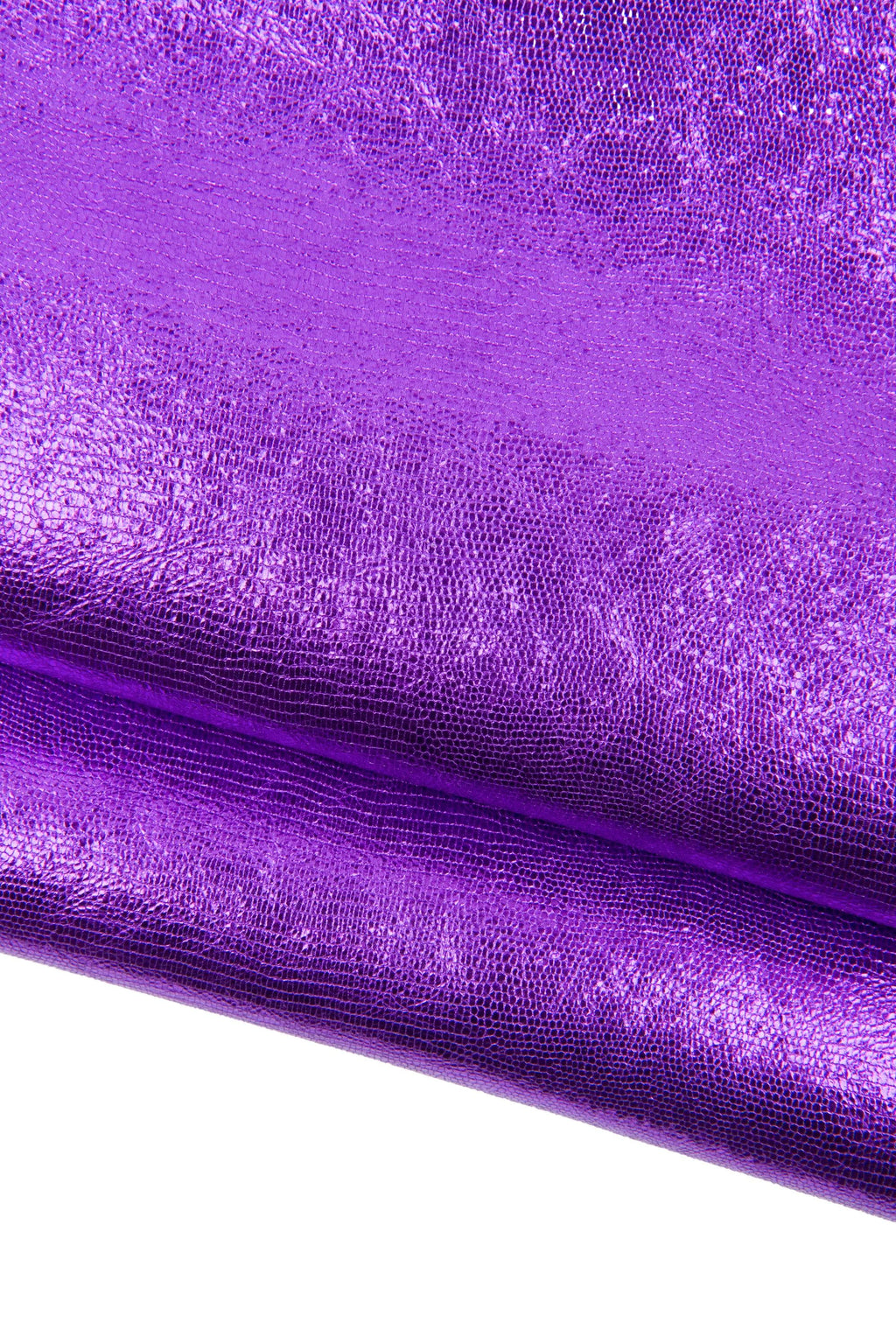 Purple LIZARD printed calfskin, animal textured METALLIC leather hide, bright elegant italian cowhide for hobbyists B18856-MT(st)