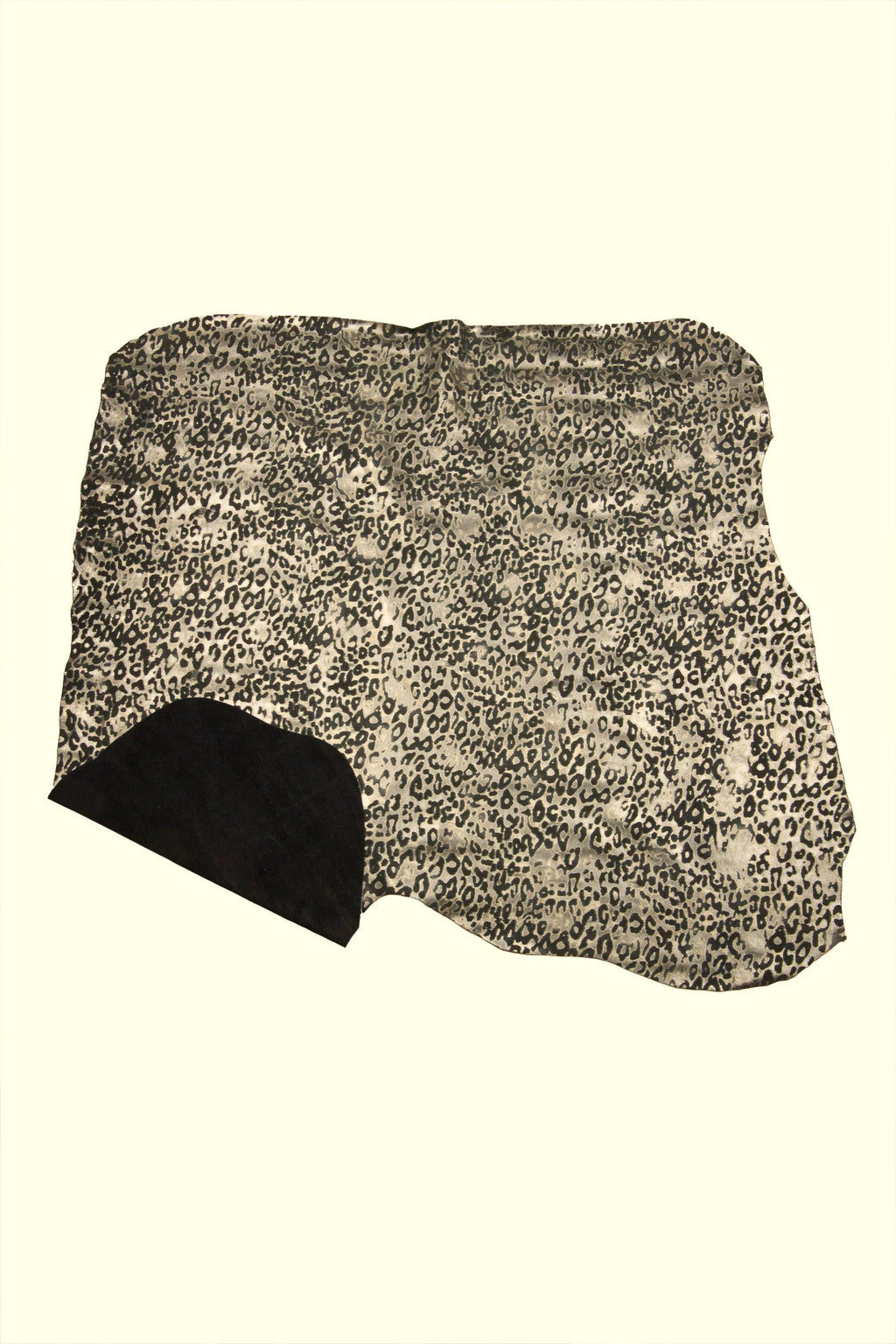LEOPARD printed leather hide, steelmetal - light gold CHEETAH texture on black split suede cowhide - soft calfskin B18874-MT(st) LaGarzarara