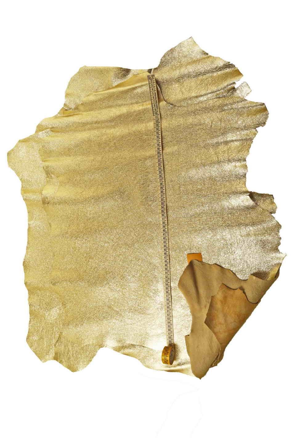 Champagne Gold Metallic Leather Hide, Smooth Foil Genuine Leather, Luxury Gold Leather for Bags, Shoes, Crafts B15107-MT La Garzarara