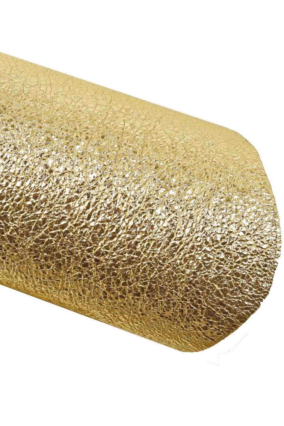 Champagne Gold Metallic Leather Hide, Smooth Foil Genuine Leather, Luxury Gold Leather for Bags, Shoes, Crafts B15107-MT La Garzarara