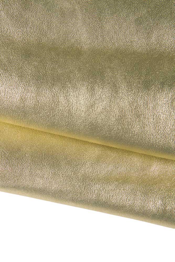 Luxurious soft PLATINUM metallic leather skin, tiny grain textured italian goatskin hide, perfect for diy projects B16917-MT/B La Garzarara