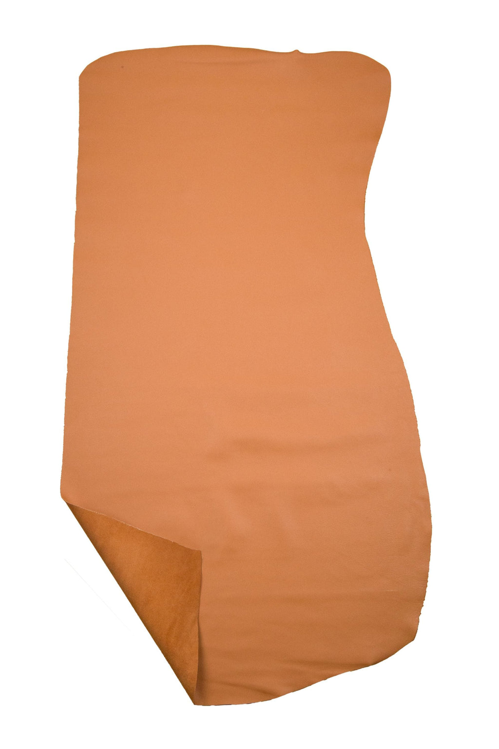 Tan SMOOTH cowhide, brown SOFT semi glossy leather hide, genuine calfskin for diy projects B18787-TU La Garzarara