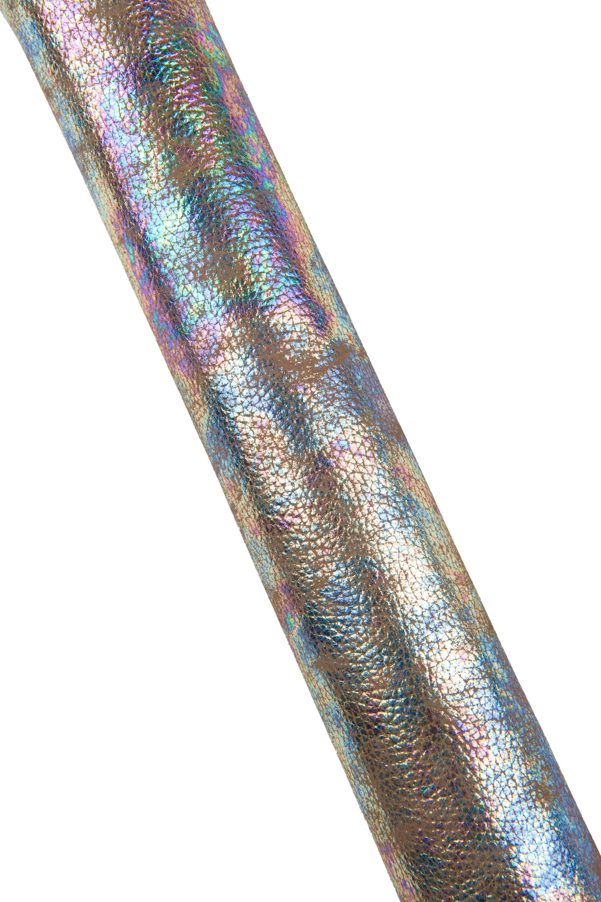 HOLOGRAPHIC pebble GRAIN printed cowhide, metallic printed leather hide, bright soft calfskin 1.0 - 1.2 mm B18928-MT(st) La Garzarara