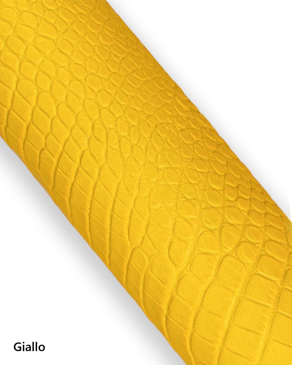 Colorful Crocodile Embossed Leather Hide, Glossy Croc Printed skins, BRIGHT colors alligator printed cowhide soft for crafters B18984-ST