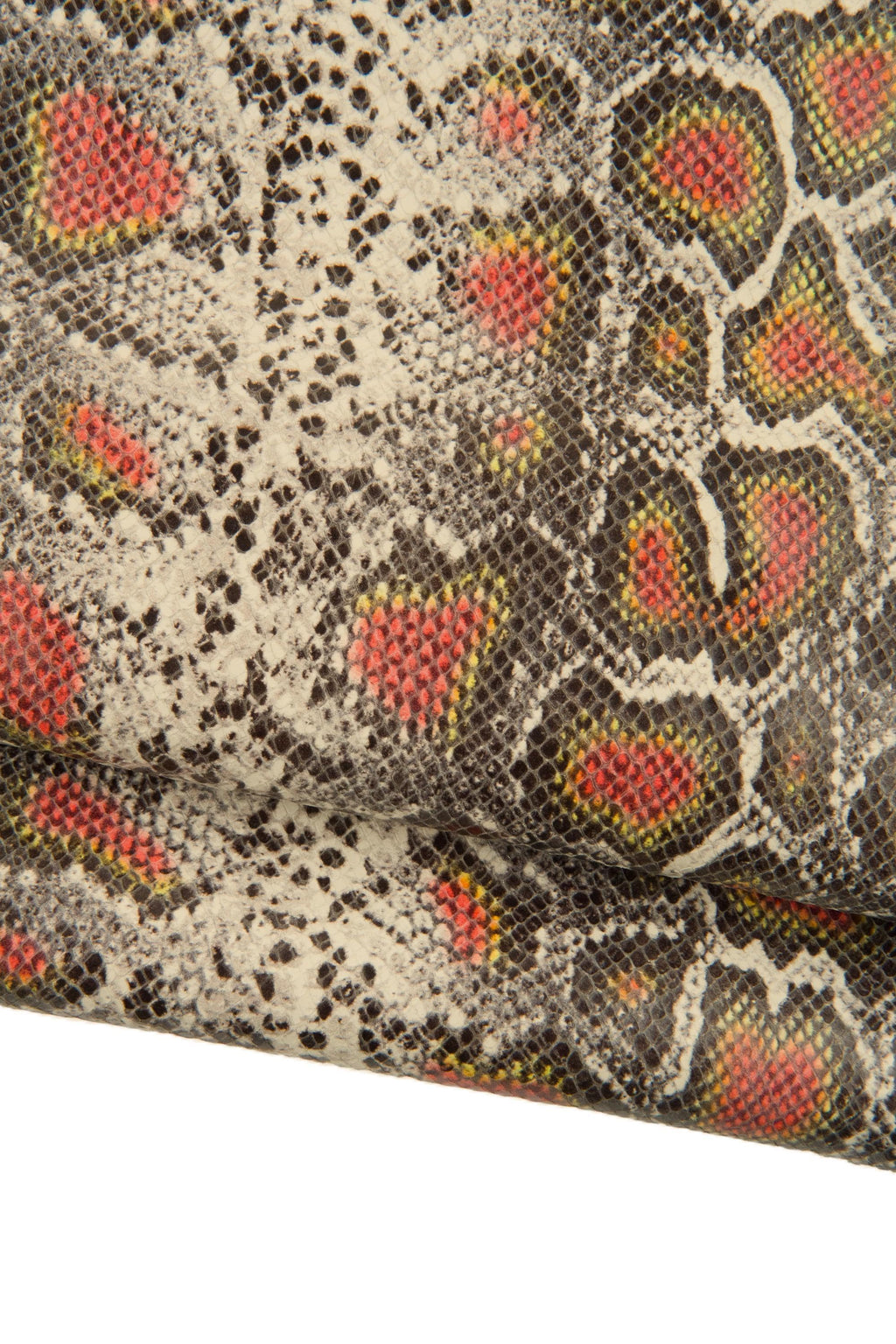 Italian Fashion Python Leather skin, Graphic Multicolor Snake Print | Genuine Designer colorful snakeskin Leather HideB18906-ST La Garzarara