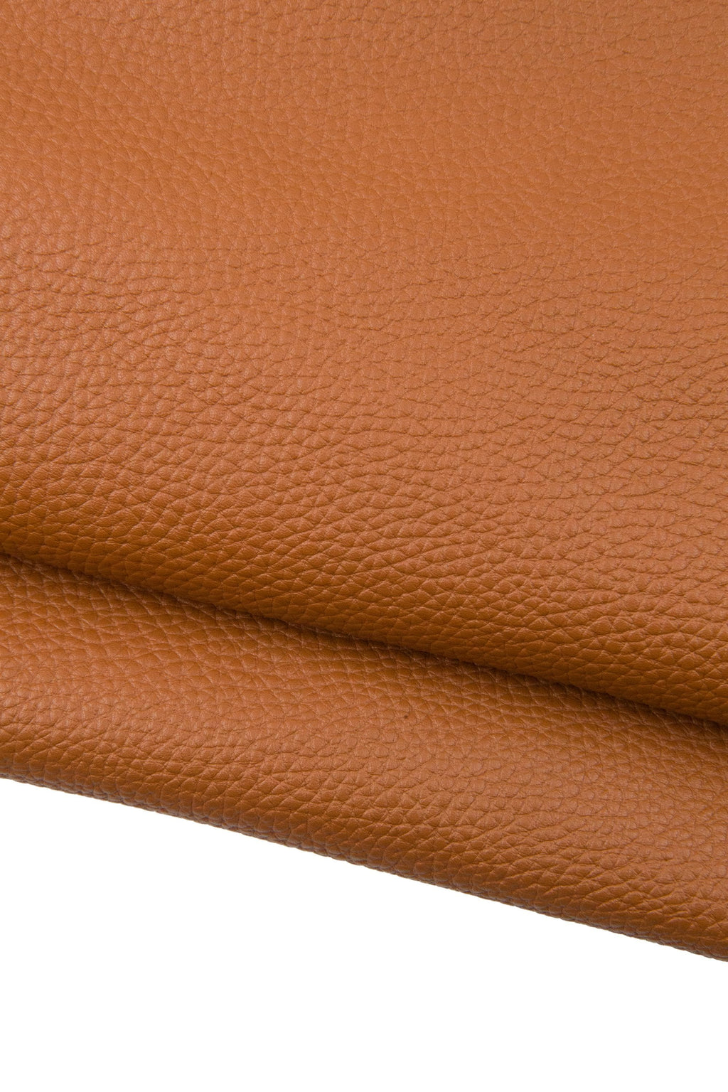 Cognac Fine Grain Leather Hide, Tan Italian Pebbled cow Leather , soft calf skin for bags and accessories B18896-TU La Garzarara