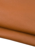 Cognac Fine Grain Leather Hide, Tan Italian Pebbled cow Leather , soft calf skin for bags and accessories B18896-TU La Garzarara