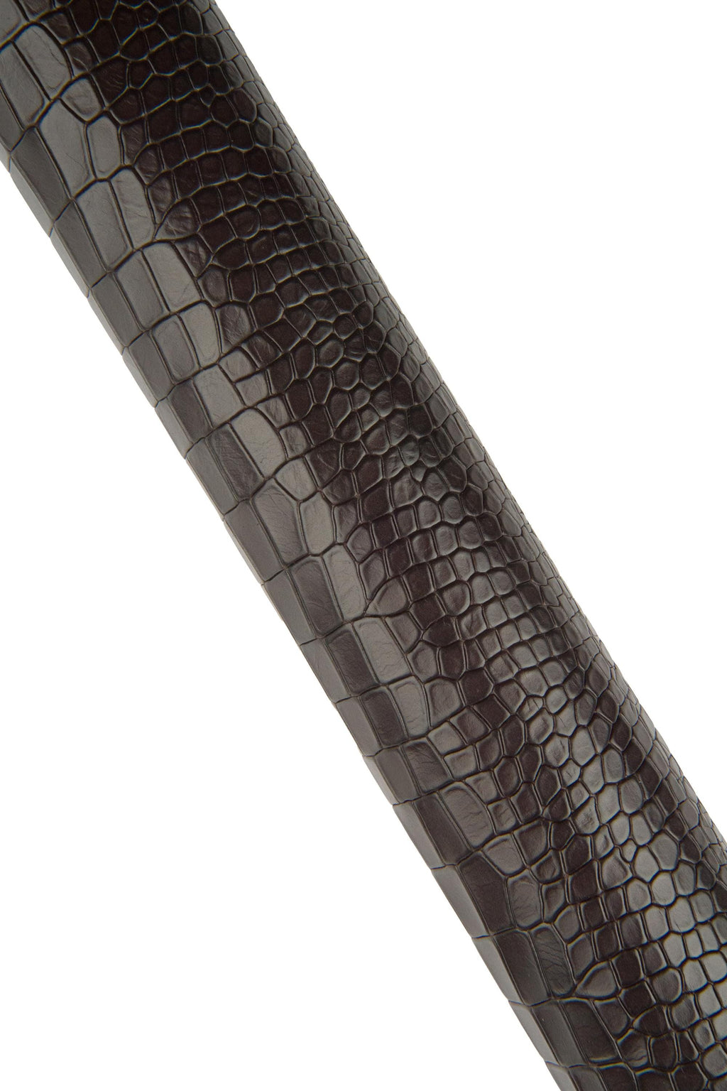Dark brown CROCODILE leather hide, semi glossy ALLIGATOR Croc cowhide, soft embossed cowhide0.8 - 1.0 mm B18932-ST La Garzarara