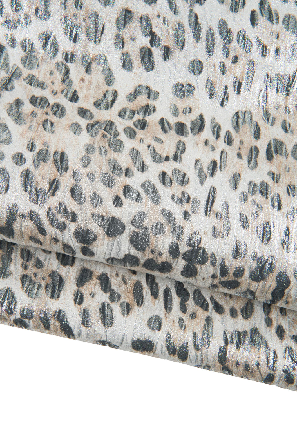 LEOPARD printed METALLIC leather skin, light gold bright cowhide - black cheetah texture, soft calfskin B18944-MT(st) La Garzarara