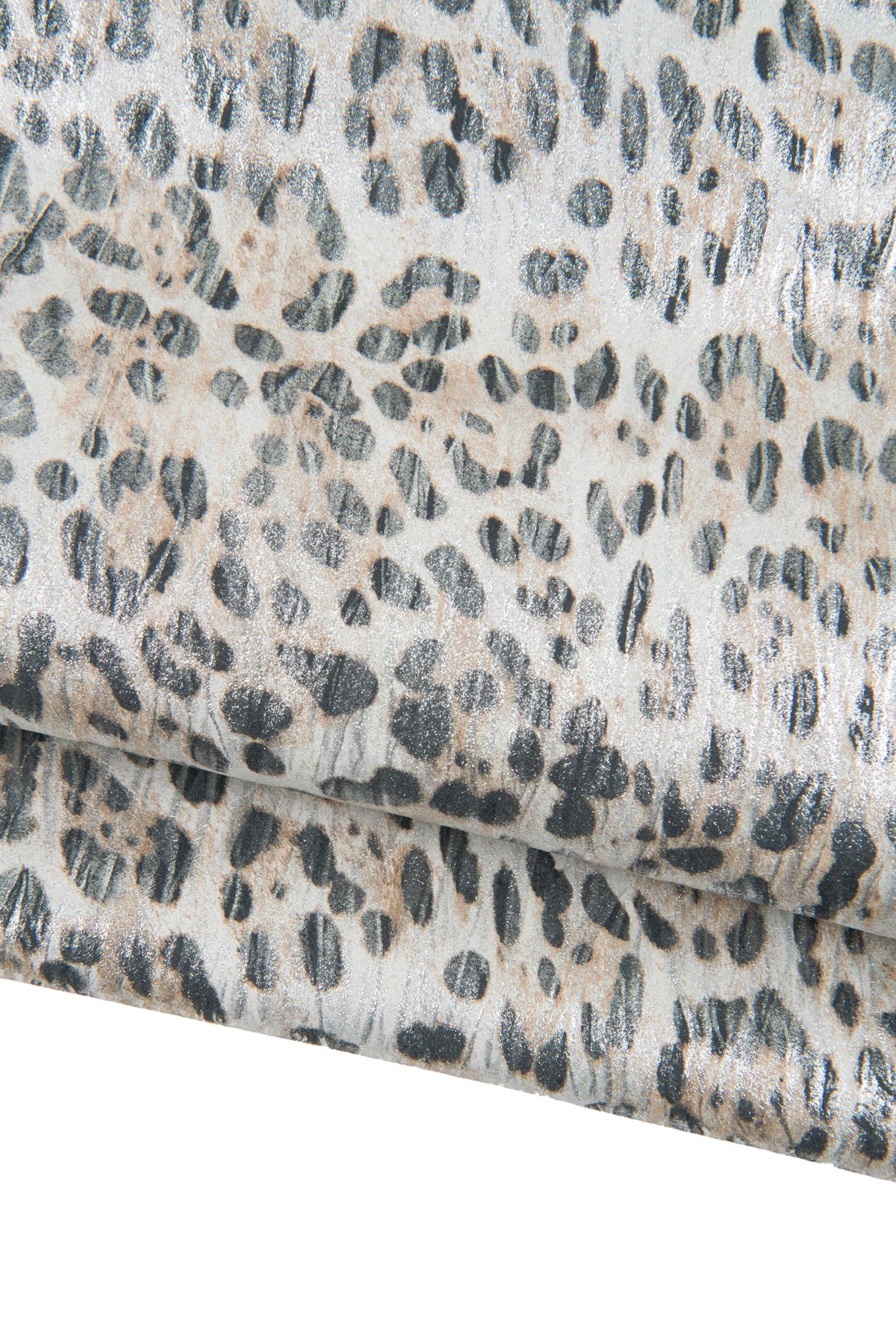 LEOPARD printed METALLIC leather skin, light gold bright cowhide - black cheetah texture, soft calfskin B18944-MT(st) La Garzarara