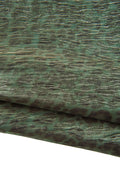 Leopard printed leather skin, CHEETAH animal print on green METALLIC goatskin, soft bright suede hide B18934-MT(st) La Garzarara